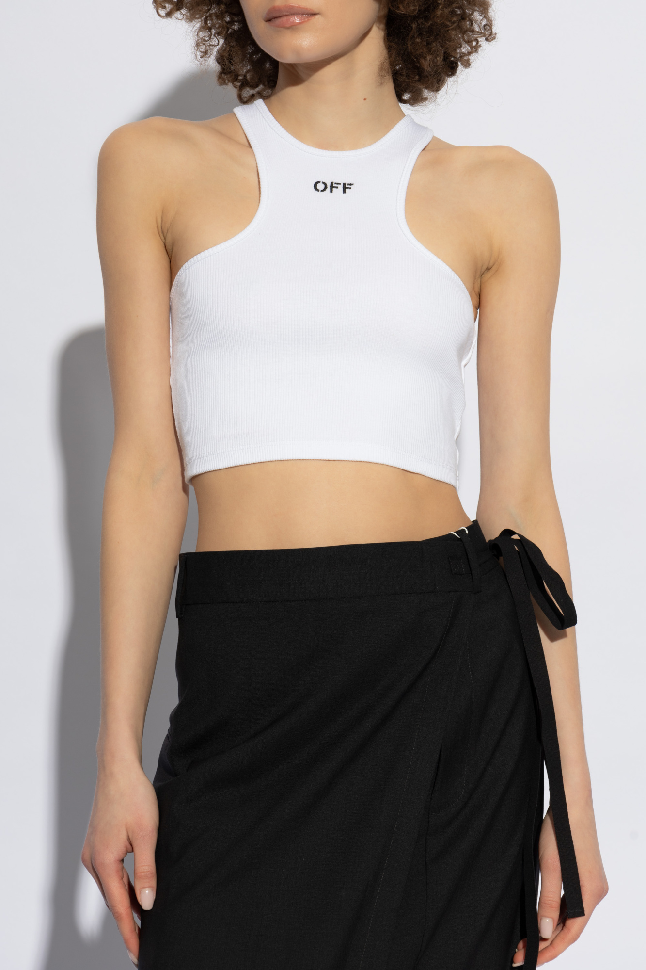 オフホワイト OFF-WHITE  BASIC TOP Biały Top z logo Off-White - Vitkac Polska